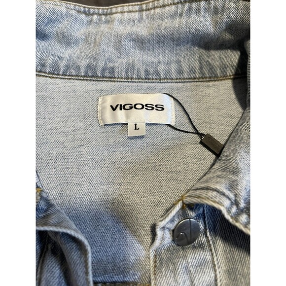 NewW tags BRIDE Denim L Jean Jacket fringe bachelorette party wedding honeymoon - Picture 3 of 14